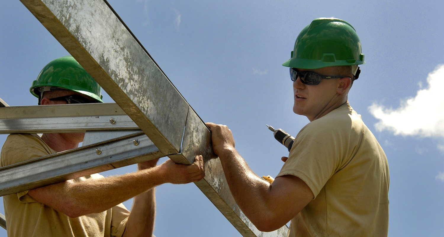 Company technicians performing installation works