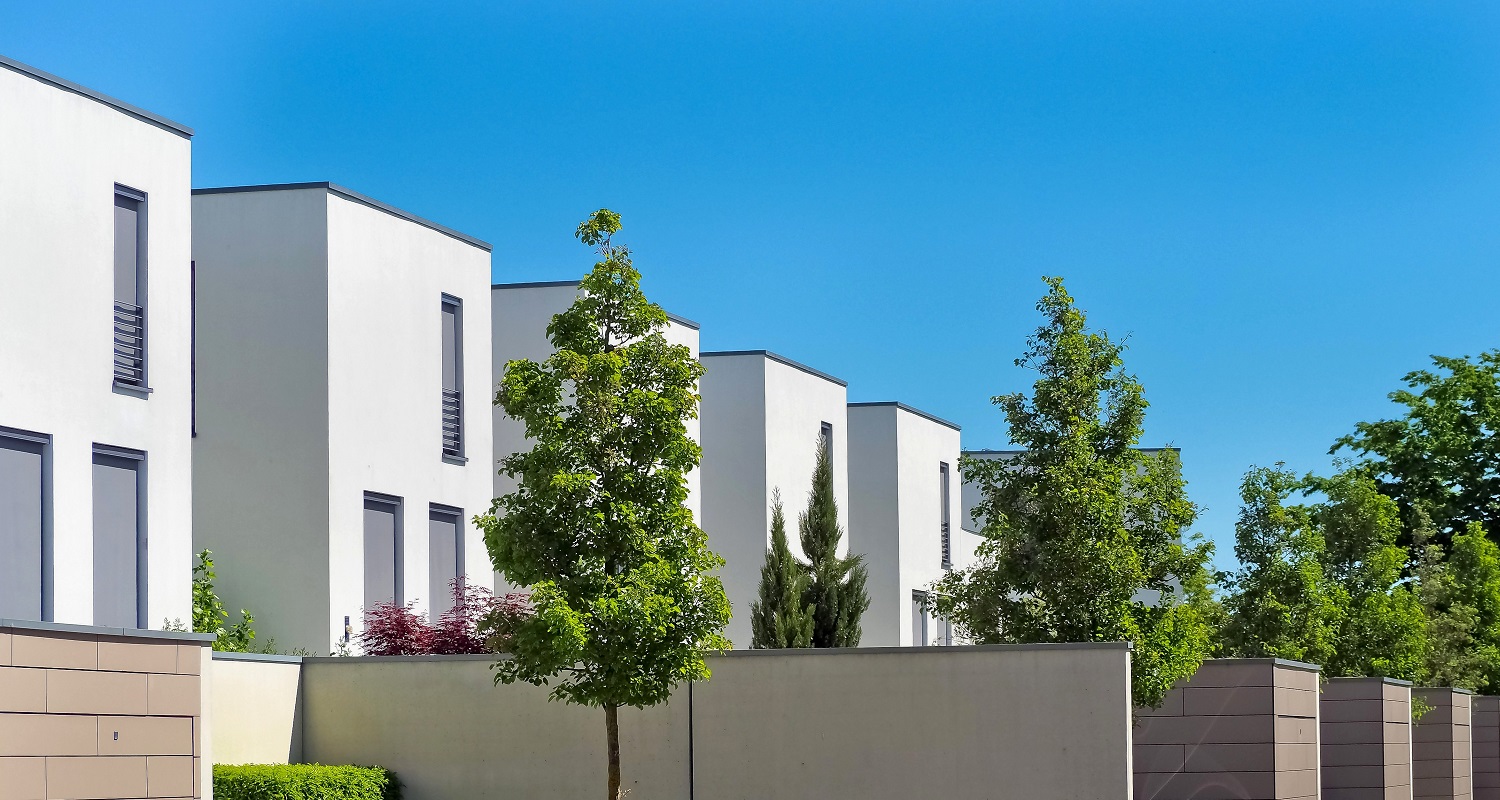 Row of houses in a new neighborhood